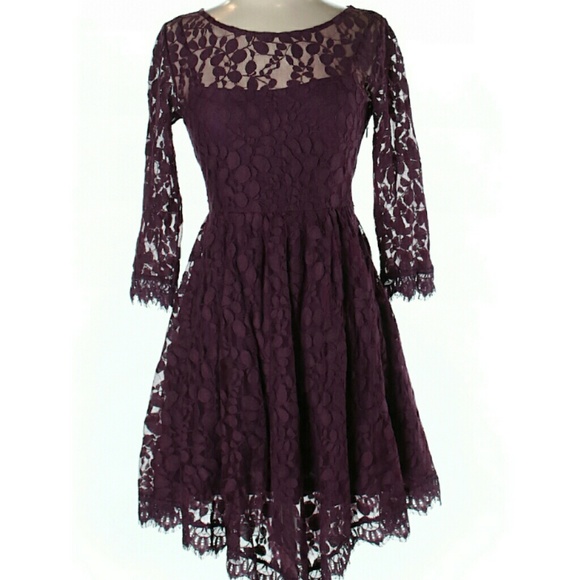 dark purple lace dress